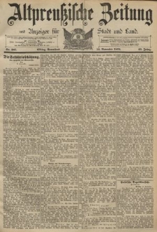Altpreussische Zeitung, Nr. 267 Sonnabend 14 November 1891, 43. Jahrgang