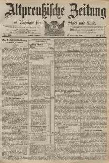 Altpreussische Zeitung, Nr. 268 Sonntag 15 November 1891, 43. Jahrgang