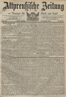 Altpreussische Zeitung, Nr. 269 Dienstag 17 November 1891, 43. Jahrgang
