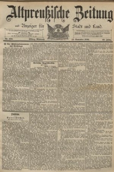 Altpreussische Zeitung, Nr. 270 Mittwoch 18 November 1891, 43. Jahrgang