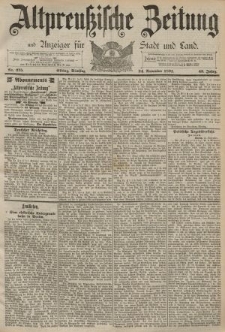 Altpreussische Zeitung, Nr. 275 Dienstag 24 November 1891, 43. Jahrgang