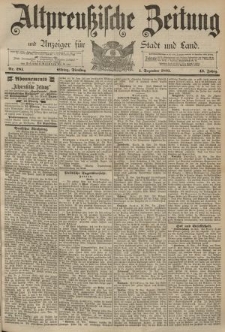 Altpreussische Zeitung, Nr. 281 Dienstag 1 Dezember 1891, 43. Jahrgang