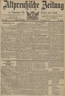 Altpreussische Zeitung, Nr. 289 Donnerstag 10 Dezember 1891, 43. Jahrgang