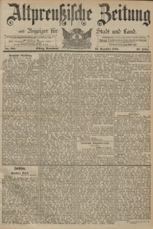 Altpreussische Zeitung, Nr. 291 Sonnabend 12 Dezember 1891, 43. Jahrgang