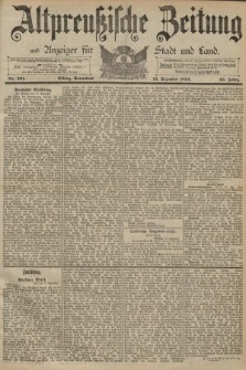 Altpreussische Zeitung, Nr. 291 Sonnabend 12 Dezember 1891, 43. Jahrgang