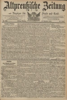 Altpreussische Zeitung, Nr. 292 Sonntag 13 Dezember 1891, 43. Jahrgang