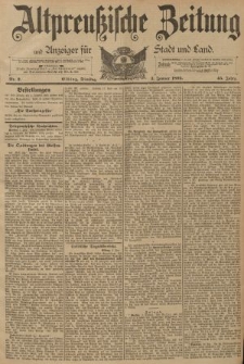 Altpreussische Zeitung, Nr. 2 Dienstag 3 Januar 1893, 45. Jahrgang