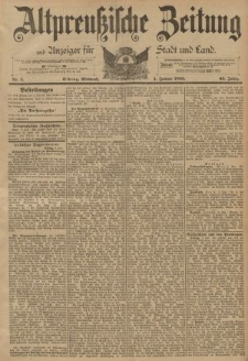 Altpreussische Zeitung, Nr. 3 Mittwoch 4 Januar 1893, 45. Jahrgang