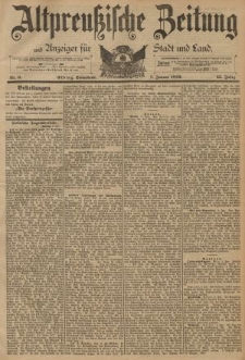 Altpreussische Zeitung, Nr. 6 Sonnabend 7 Januar 1893, 45. Jahrgang