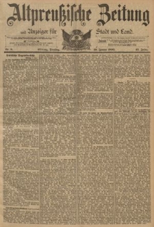 Altpreussische Zeitung, Nr. 8 Dienstag 10 Januar 1893, 45. Jahrgang