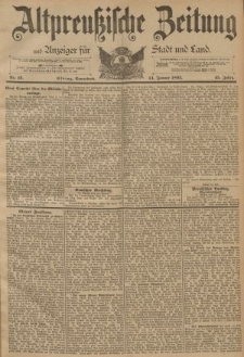 Altpreussische Zeitung, Nr. 12 Sonnabend 14 Januar 1893, 45. Jahrgang