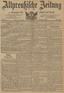 Altpreussische Zeitung, Nr. 16 Donnerstag 19 Januar 1893, 45. Jahrgang