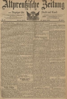 Altpreussische Zeitung, Nr. 17 Freitag 20 Januar 1893, 45. Jahrgang