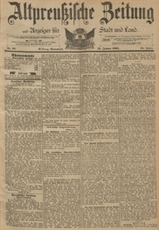 Altpreussische Zeitung, Nr. 18 Sonnabend 21 Januar 1893, 45. Jahrgang