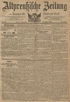 Altpreussische Zeitung, Nr. 22 Donnerstag 26 Januar 1893, 45. Jahrgang