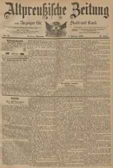 Altpreussische Zeitung, Nr. 27 Mittwoch 1 Februar 1893, 45. Jahrgang