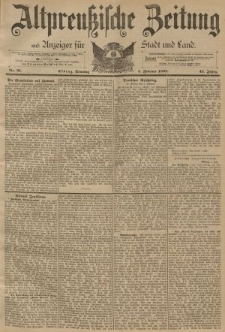 Altpreussische Zeitung, Nr. 31 Sonntag 5 Februar 1893, 45. Jahrgang