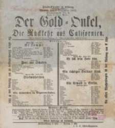 Der Gold-Onkel, oder: Die Rückkehr aus Californien (12.12. 1862 r.) - afisz