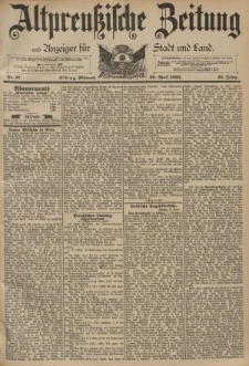 Altpreussische Zeitung, Nr. 97 Mittwoch 26 April 1893, 45. Jahrgang