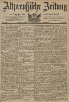 Altpreussische Zeitung, Nr. 102 Dienstag 2 Mai 1893, 45. Jahrgang