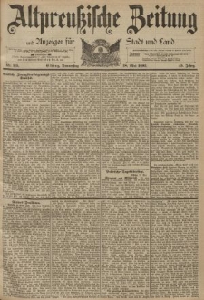 Altpreussische Zeitung, Nr. 115 Donnerstag 18 Mai 1893, 45. Jahrgang