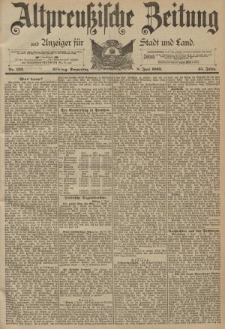 Altpreussische Zeitung, Nr. 132 Donnerstag 8 Juni 1893, 45. Jahrgang