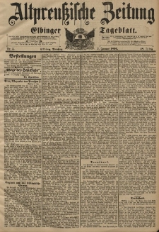 Altpreussische Zeitung, Nr. 5 Dienstag 7 Januar 1896, 48. Jahrgang