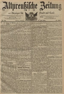 Altpreussische Zeitung, Nr. 160 Dienstag 11 Juli 1893, 45. Jahrgang