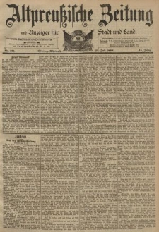 Altpreussische Zeitung, Nr. 161 Mittwoch 12 Juli 1893, 45. Jahrgang