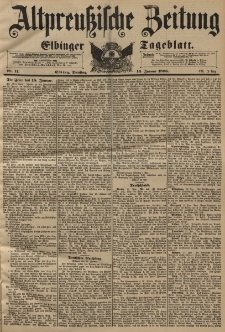 Altpreussische Zeitung, Nr. 11 Dienstag 14 Januar 1896, 48. Jahrgang