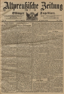 Altpreussische Zeitung, Nr. 12 Mittwoch 15 Januar 1896, 48. Jahrgang