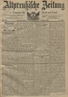 Altpreussische Zeitung, Nr. 178 Dienstag 1 August 1893, 45. Jahrgang