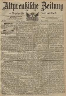 Altpreussische Zeitung, Nr. 179 Mittwoch 2 August 1893, 45. Jahrgang