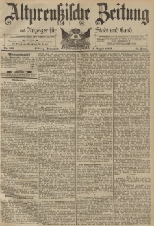 Altpreussische Zeitung, Nr. 182 Sonnabend 5 August 1893, 45. Jahrgang