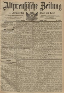 Altpreussische Zeitung, Nr. 183 Sonntag 6 August 1893, 45. Jahrgang