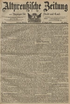Altpreussische Zeitung, Nr. 191 Mittwoch 16 August 1893, 45. Jahrgang