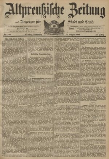 Altpreussische Zeitung, Nr. 192 Donnerstag 17 August 1893, 45. Jahrgang
