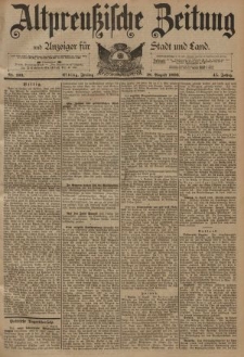Altpreussische Zeitung, Nr. 193 Freitag 18 August 1893, 45. Jahrgang