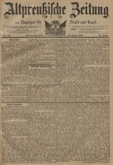 Altpreussische Zeitung, Nr. 194 Sonnabend 19 August 1893, 45. Jahrgang