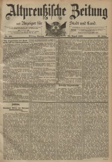 Altpreussische Zeitung, Nr. 195 Sonntag 20 August 1893, 45. Jahrgang
