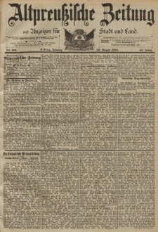 Altpreussische Zeitung, Nr. 196 Dienstag 22 August 1893, 45. Jahrgang