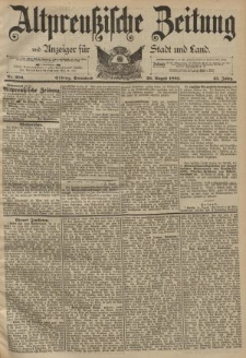 Altpreussische Zeitung, Nr. 200 Sonnabend 26 August 1893, 45. Jahrgang
