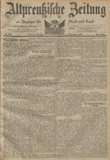Altpreussische Zeitung, Nr. 208 Dienstag 5 September 1893, 45. Jahrgang