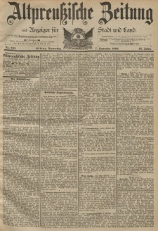 Altpreussische Zeitung, Nr. 210 Donnerstag 7 September 1893, 45. Jahrgang