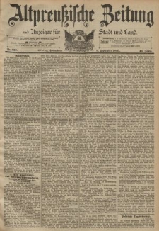Altpreussische Zeitung, Nr. 212 Sonnabend 9 September 1893, 45. Jahrgang
