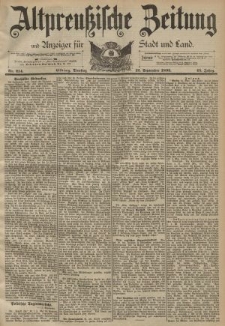 Altpreussische Zeitung, Nr. 214 Dienstag 12 September 1893, 45. Jahrgang