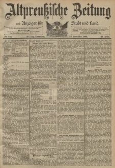 Altpreussische Zeitung, Nr. 216 Donnerstag 14 September 1893, 45. Jahrgang