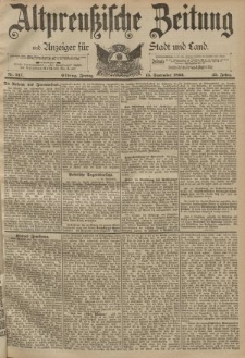 Altpreussische Zeitung, Nr. 217 Freitag 15 September 1893, 45. Jahrgang