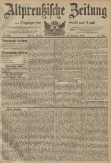 Altpreussische Zeitung, Nr. 226 Dienstag 26 September 1893, 45. Jahrgang