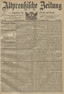 Altpreussische Zeitung, Nr. 228 Donnerstag 28 September 1893, 45. Jahrgang